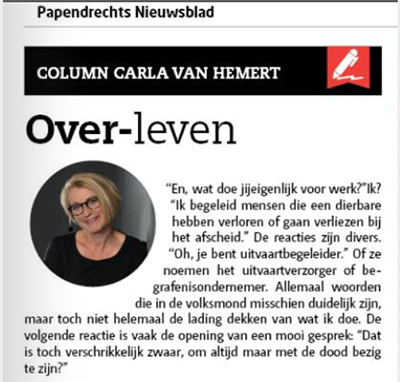Column in het Papendrechtse Nieuwsblad