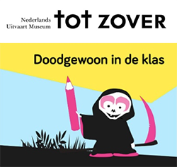 Logo's van Stichting 'Tot zover' en illustratie behorende bij lespakket 'Doodgewoon in de klas'